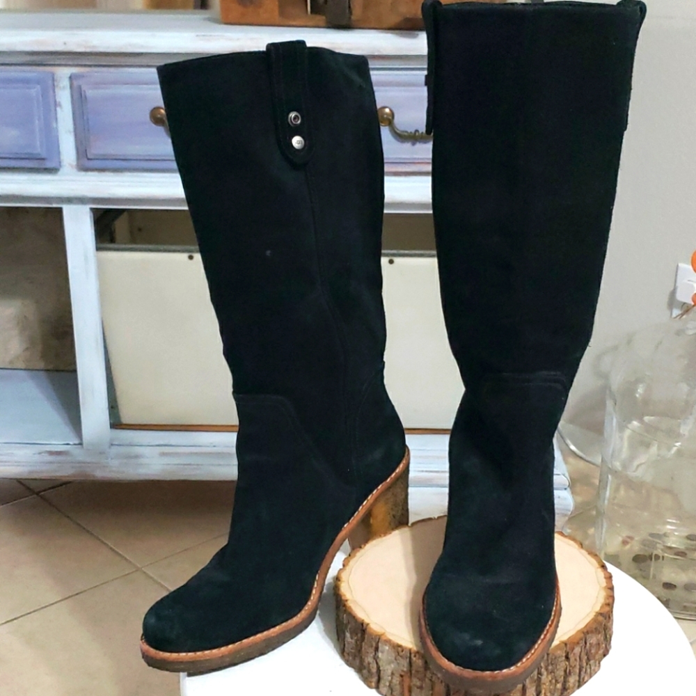 Ugg Black Suede Knee High Boots